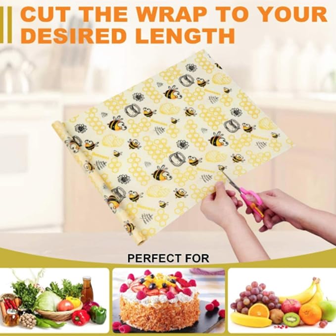 TopHomer Eco-Friendly Beeswax Food Wraps, Bread Sandwich Wrapper - Organic, Sustainable, Zero Waste, Reusable Plastic-Free Food Storage Wrap (Honeycomb)