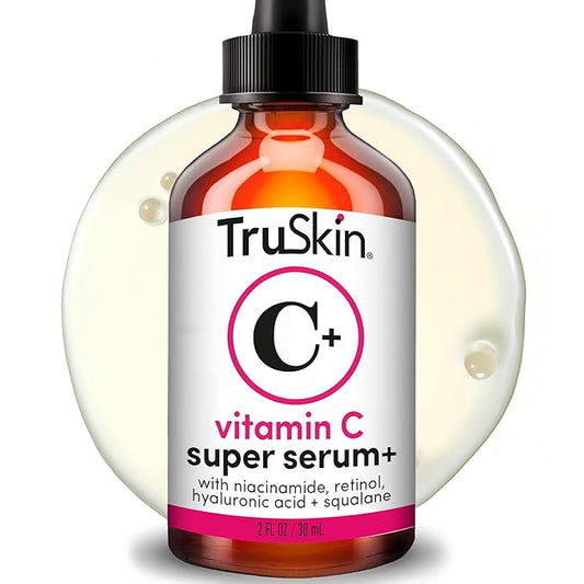 TruSkin Vitamin C Super Serum for Face – All-in-One Anti-Aging Serum with Vitamin C, Retinol, Niacinamide, Hyaluronic Acid & Squalane – Improve Appearance of Dark Spots, Firmness & Texture, 2 Fl Oz