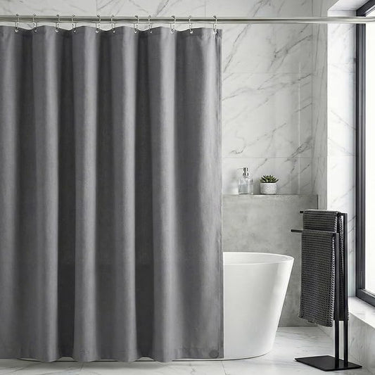 Waterproof Fabric Shower Curtain Liner, TPU Coated, PEVA-Free & Odorless, Hotel Quality, 3 Magnets, Rust-Proof Metal Grommets, Machine Washable, Grey, 72x84 Inch
