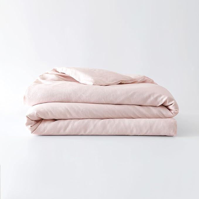 Baloo 100% French Linen Duvet Cover for Weighted Blanket (Blush Pink - 60"x80" - Full/Queen Size) | Cooling, Soft & Durable | Certified European Flax® | for Baloo 15 & 20lbs Weighted Blanket