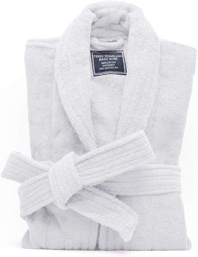 Marquess All-Cotton Bathrobe Thick Plush Cloth Housecoat Terry Toweling, Sweat Steaming Clothes Comfortable & Warm
