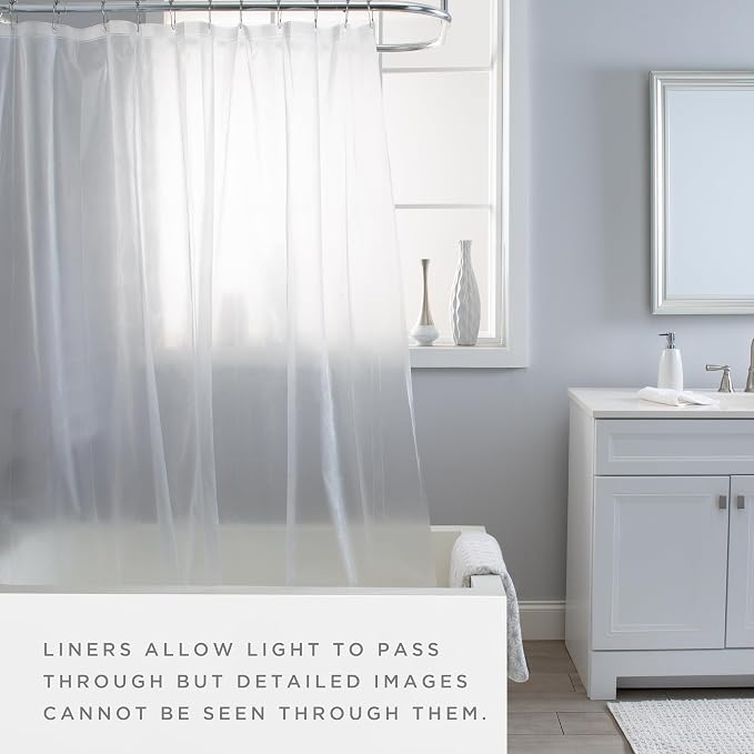 Bath Bliss 2 Pack PVC Standard Shower Curtain Liner | 3G | 70"x72" | Magnetic Hem | Frost
