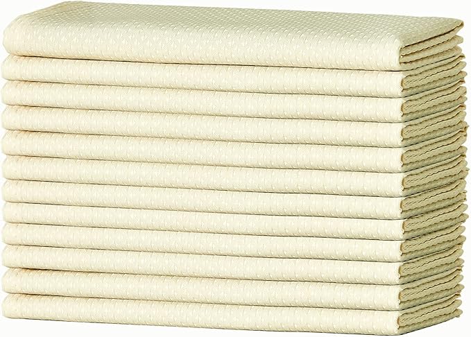 Mebakuk Cloth Napkins Set of 12, Premium 17 x 17 Inch Solid Washable Small Triangle Weave Napkins, Soft Table Napkin for Wedding Party Restaurant Dinner Parties