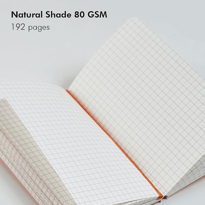 myPAPERCLIP Executive Series A5 Checks/Square Grid Notebook | 192 Pages, 80 GSM, Soft Cover, A5 (5.83 x 8.27 in) | Flat Lay | Bookmark, Elastic Closure & Back Pocket | Red