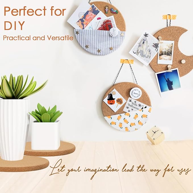 Cork Trivets for Hot Dishes 8 Pack 8 inch High-Density Thick Cork Trivets for Hot Pots and Pans, Heat Resistant Hot Pads for Kitchen, Multifunctional CorkCoasters for Countertop Table,