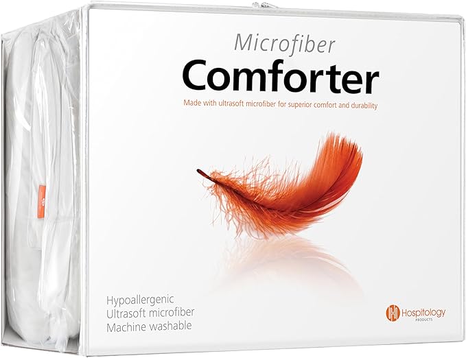 HOSPITOLOGY PRODUCTS White Comforter King Hypoallergenic Duvet Insert Microfiber All Season Goose Down Alternative Quilted - Corner Loops - Box Stitched - Washable - 104" W x 94" L