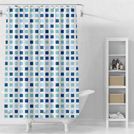 TIKABC Shower Curtain Liner, 4G PEVA Shower Liner, Plastic Peva Waterproof Shower Curtains, 72x72 inch with Grommet Holes 3 Magnetic Weights
