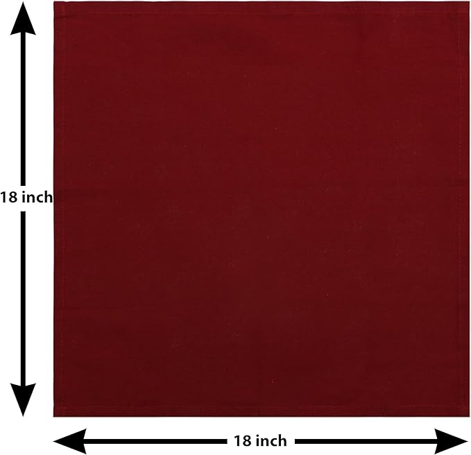 Dinner Cloth Napkins 100% Cotton, Set of 12, 18 X 18 Inches, Everyday Use Linen Napkins Washable, Reusable, Soft, Absorbent Dining Decor Oversized Napkins for Wedding, Easter Parties, Maroon