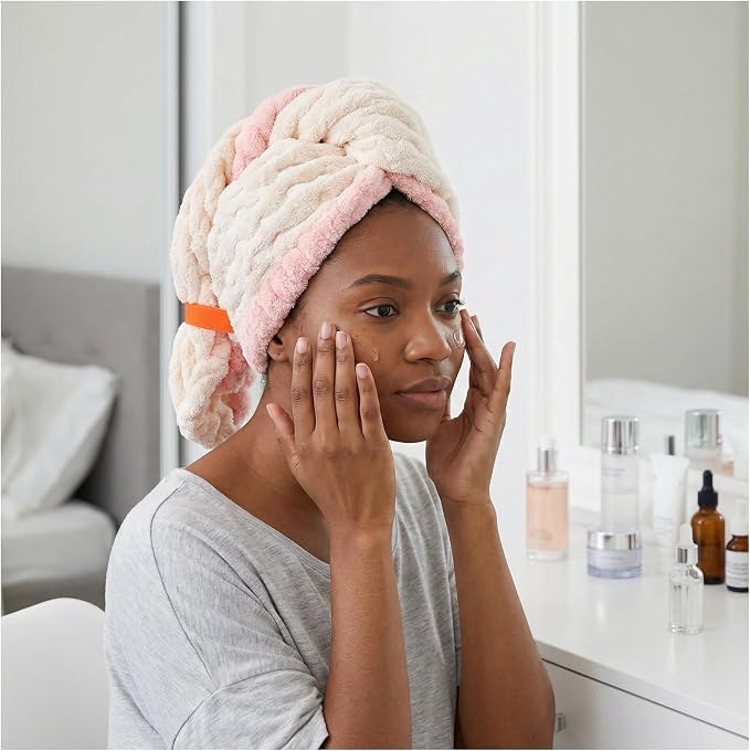 Hair Towel Wrap for Women, High Absorbency Hair Drying Towel Wrap,1Packs Soft Polyester Hair Wrap Towels for Women Accessories, Lightweight Hair Wrap for Curly, Long, Thick Hair (White)