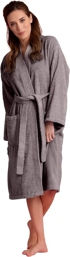 Women's Turkish Terry Kimono Style Bathrobe - 100% Cotton Robe for Women - Comfortable & Absorbent - Soft & Cozy Wear