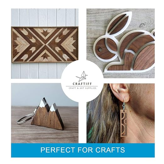 Walnut Wood Sheets Thin Lumber, Black Dark Unfinished Board for Crafts - Pack of 5 by Craftiff