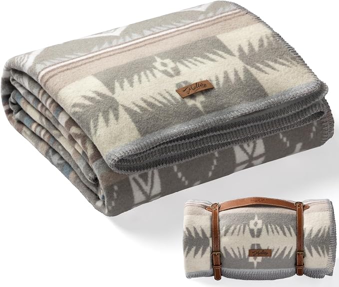 Molithe 100% Wool Blanket, 62" x 86", Warm, Thick, Washable, Military | Great for Camping, Outdoors, Sporting Events, Survival Kits Quartz Gray
