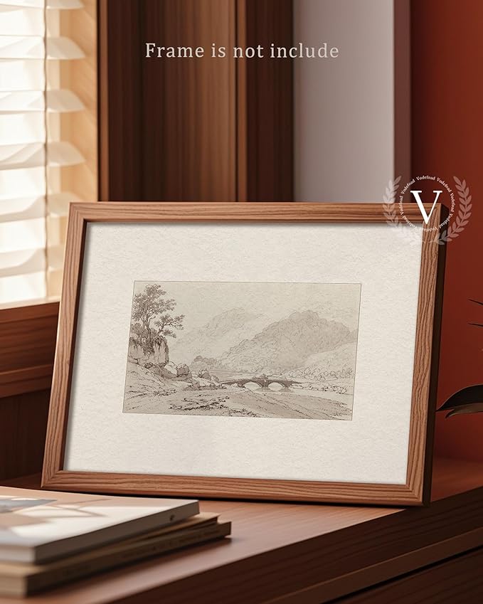 Vodefoad Vintage Tree Sketch Wall Art Minimalist Sketch Drawing Retro Square Vintage Tree Sketch Nature Drawing Print Sage Green Wall Art Farmhouse Decor - 8x10Inch Unframe