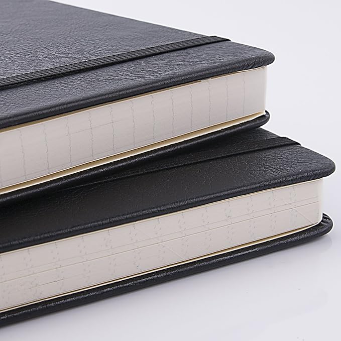 Lemome Ruled Notebook/Journal - Lined Journal for Writing, 5.75'' x 8.4'' Notebook Journal, 146 pages Faux Leather Notebook with Thick Paper, Waterproof Hardcover, Elastic Closure