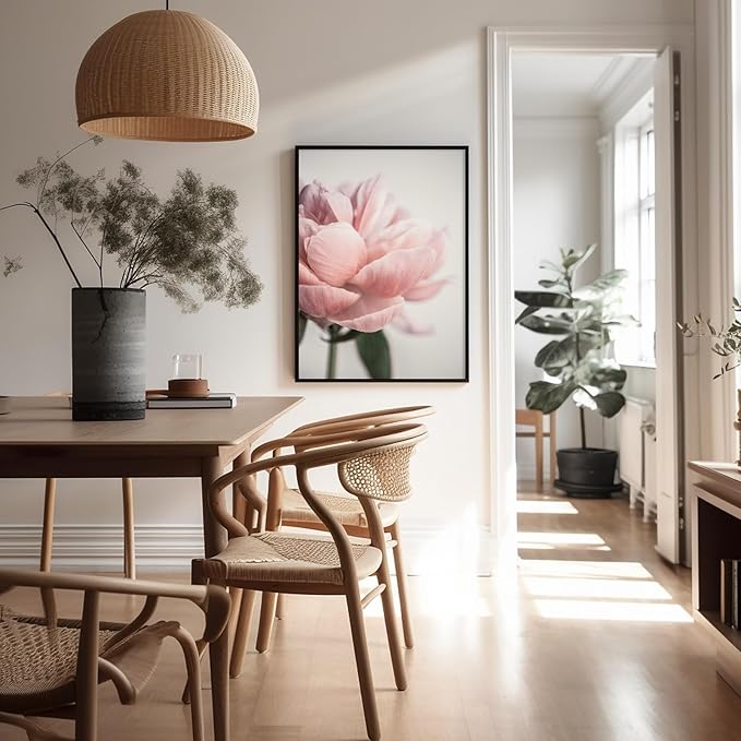 Monem Art Soft Pink Peony Macro Photography Print - Minimalist Floral Art Poster - Wall Decor for Living Room, Bedroom or Office - 16x20 Unframed Wall Art by Mareike Bohmer