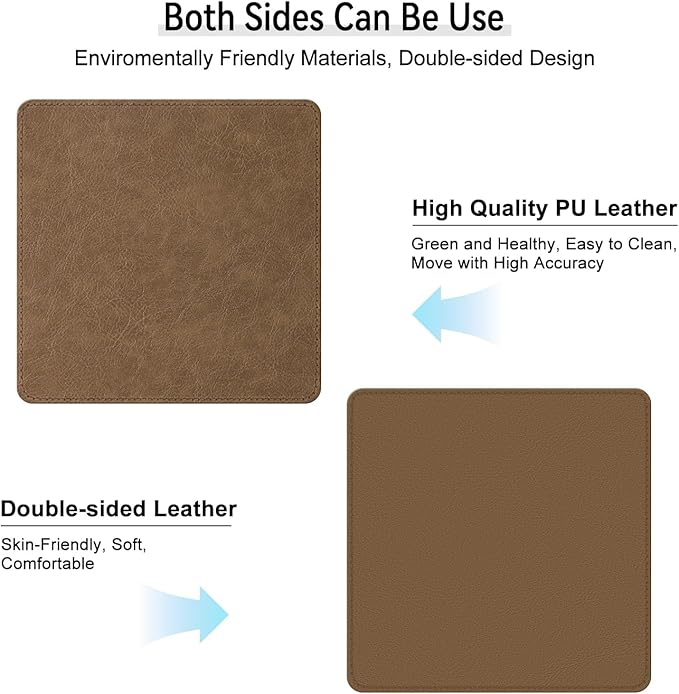 Imitation Crazy Horse Leather Desk Mat - Waterproof Desk Pad - Ideal for Large Mouse Pad and Desk Mats on Top of Desks (Camel+Camel, 11"*8")