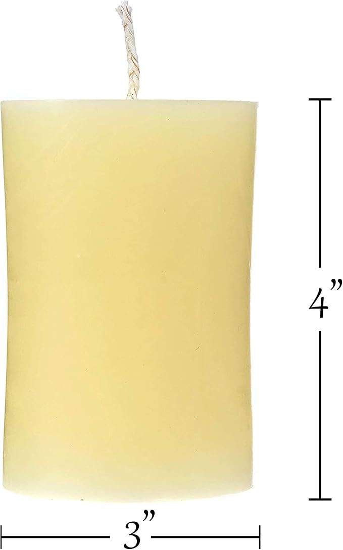 100% Pure Beeswax Candle – Long Lasting Burn – Non-Toxic & Hypoallergenic – Natural Honey Aroma – Handcrafted – Sustainably Sourced – Alternative Imagination – 3x4 Inch – White