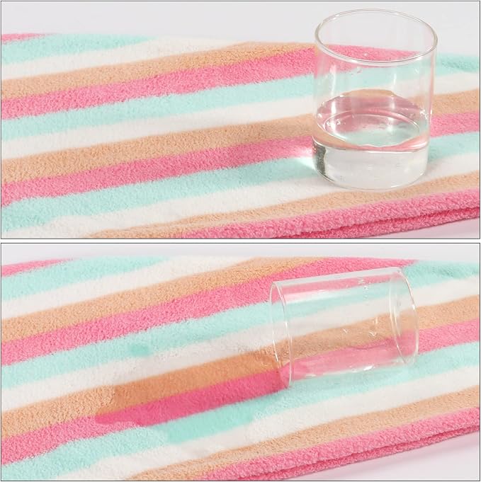 AuroTrends Microfiber Hair Towel 2Pack, Hair Towel Wrap for Women/Kids- Super Absorbent Soft Microfiber Towel for Hair, Hair Drying Towels for Long/Thick/Fine/Curly Hair (Set of 2, Rainbow) | Super Absorbent & Soft, Frizz-Free Drying, for Long/Thick/Fi...