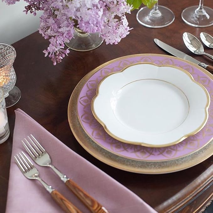 Huddleson Heather Lilac Linen Napkin 20x20 (Set of Four) Luxury Italian Linen Napkin Sewn in US