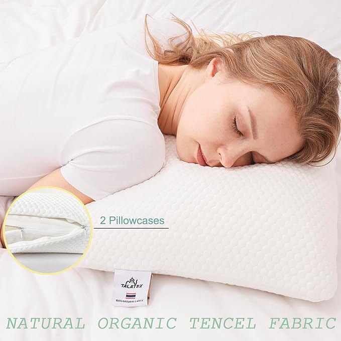 Talatex Talalay 100% Natural Premium Latex Pillow, Purefusion Talalay Latex Helps Relieve Pressure, No Memory Foam Chemicals, Perfect Package Best Gift (Firm, King(33"×15.7"×5.9"))