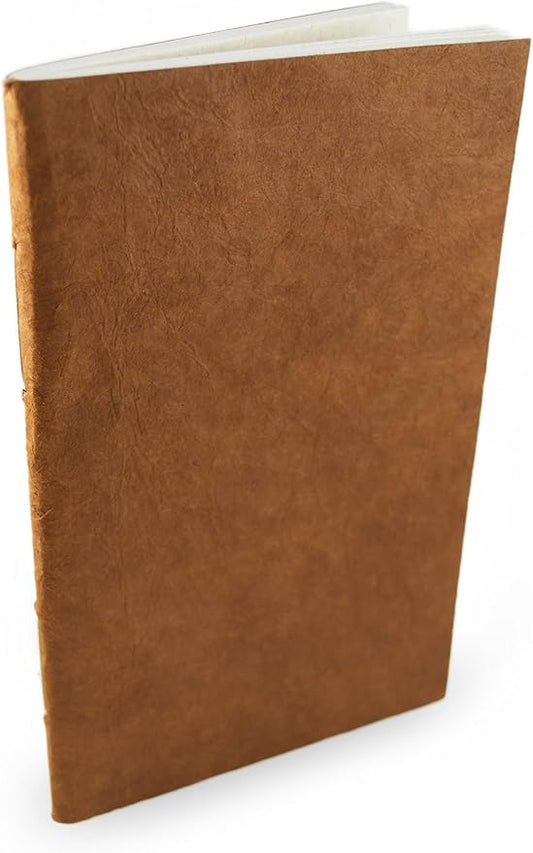Nepali Companion Notebook with Handmade Paper and Vegetable-Dyed Cover, Vintage 5.5x8.5 inch Composition Notebook for Office, School, and Home, Handcrafted in Nepal (Medium, Terra Cotta)