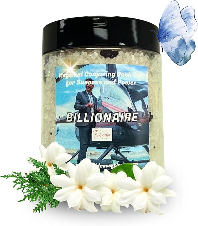 Billionaire Bath Salts – Spiritual Bath for Abundance & Wealth Energy – 12oz Luxury Soaking Salts for Manifestation, Witchcraft Supplies, Wiccan & Metaphysical Rituals