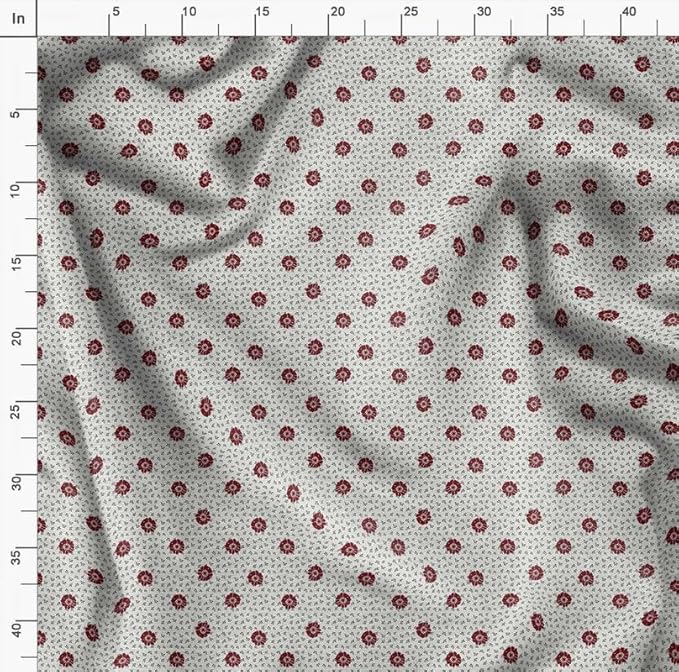 Soimoi Floral Print - White, Canvas Fabric Material - 56 Inch Wide, 1 Yard, Unstitched Fabric for Upholstery, Bags, Workwear and Outdoor Gear