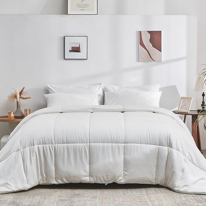 DOZ All Season Cooling Comforter, 100% Viscose Derived from Bamboo, Breathable, Lightweight, Soft, Down Alternative Duvet Insert, 8 Loops, 106"x90" (King/Cal King)
