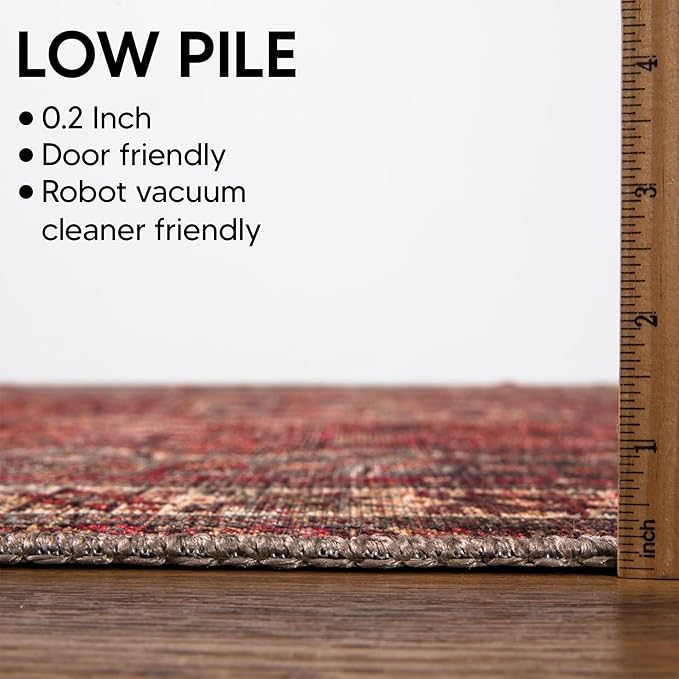 Keen Home Design 2x3 Rug - Machine Washable Entry Rug with Non-Slip Backing, Ideal for Enteryway, Kitchen, Bathroom, Laundry Room - Vintage, Easy Clean, Durable, Low Pile Rug - (2' x 3')