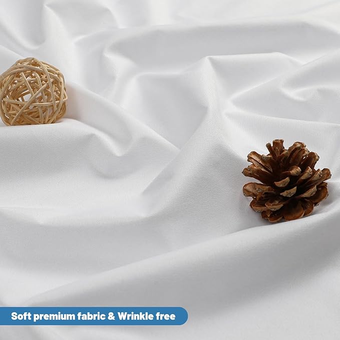 1 Pack Water-Repellent Fabric Shower Curtain Liner - Hotel Quality Machine Washable, 3 Heavy-Duty Magnets with Rustproof Grommets & Weighted Hem, Standard Size 72x72in White