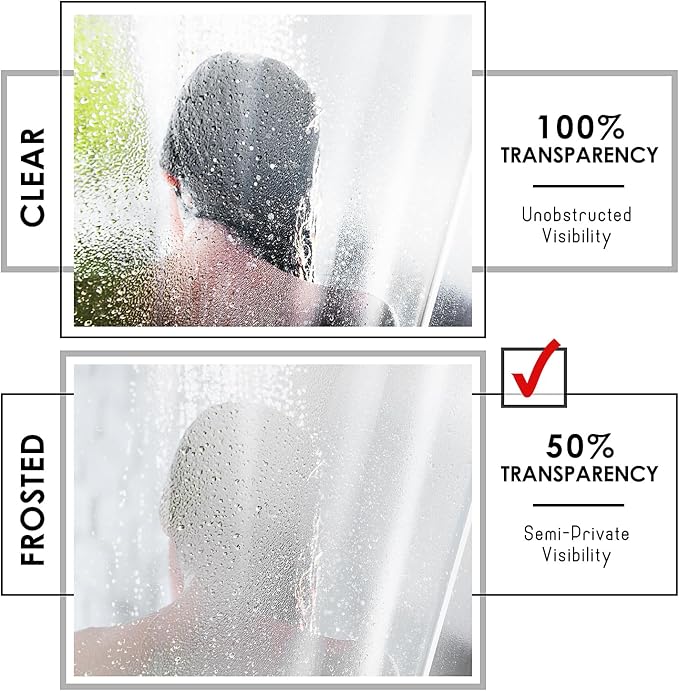Clara Clark Shower Curtain Liner - Lightweight Vinyl PEVA, 72x72 Frosted, Waterproof Plastic With 3 Magnets, 5G Premium for Bathroom