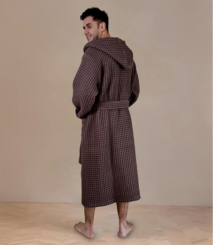 Luxury Organic Japanese Cotton Hotel & Spa Waffle Bathrobe for Men and Women (Hooded/Kimono)