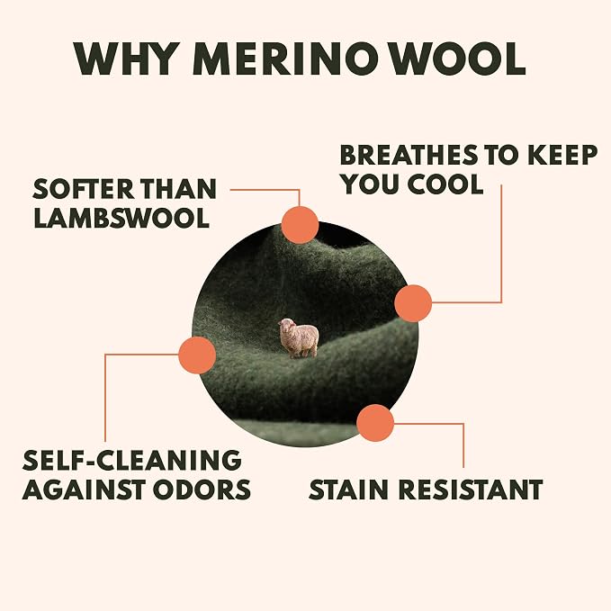 Woolly Mammoth Woolen Company Merino Wool Blanket, 66" x 90" Moss | Temperature Regulating - Fire-Resistant - Warm Camping Blanket for Car Emergency Kits, Picnics, Summer Festivals and Stadiums