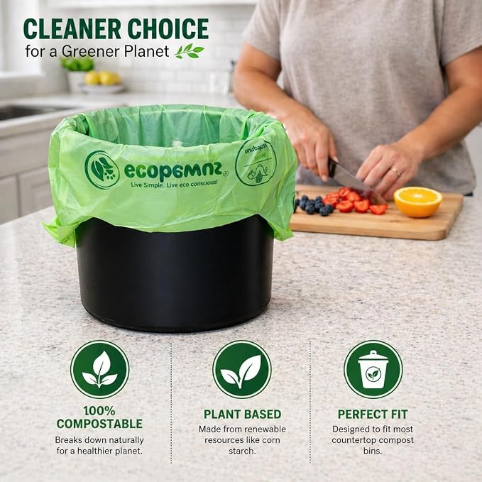 100% Compostable XL Pet Waste Bag (120 ct.) Plant-Based Cat Litter Bags Cornstarch-Based Doggy Poop Bags with Handles Compost Liners US BPI ASTM D6400 & OK Compost Home Certified (120 ct)