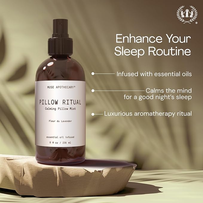 Muse Apothecary Pillow Ritual - Aromatic, Calming and Relaxing Pillow Mist, Linen and Fabric Spray - Infused with Natural Aromatherapy Essential Oils - 8 oz, Cara Orange + Fig + Blackberry Vanilla