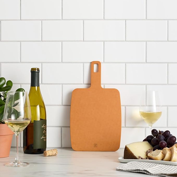 ZWILLING Plant Fiber 13-in x 7.5-in Cutting Board with Handle- Natural
