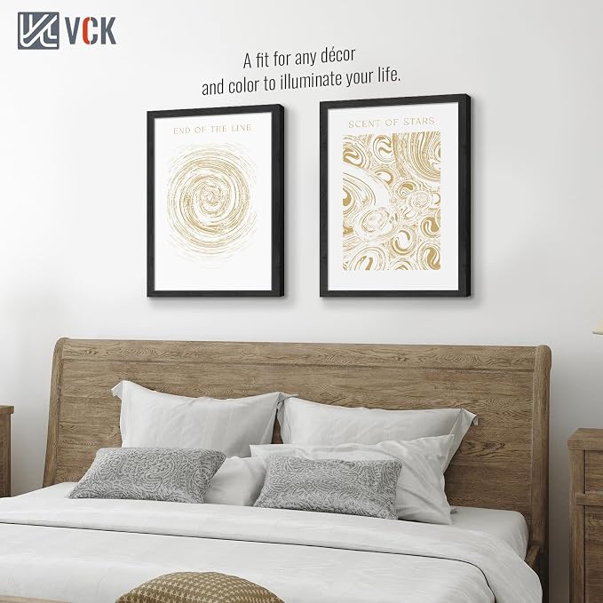 VCK 20x30 Frame 3 Pack, Black Wood 20x30 Poster Frame with Plexiglass, No Mat, Horizontal & Vertical Wall Mount