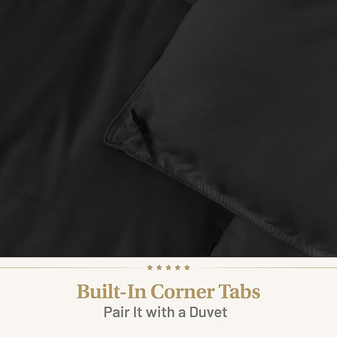 The Ultimate Luxury Fluffy Down Alternative Comforter - Plush Premium Duvet Insert, Thick All Season Breathable Hotel Collection Puffy - Queen Black