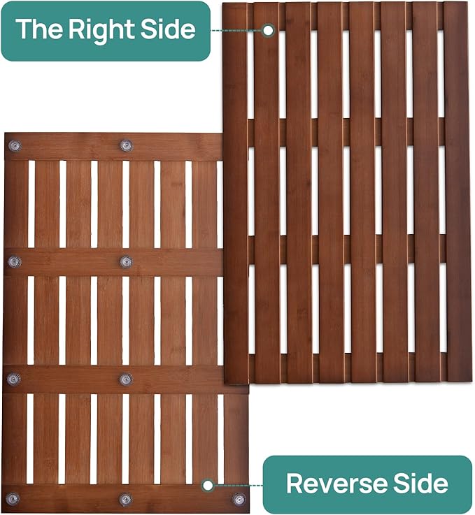 Bath Mat for Shower, Wooden Floor Mat for Bathroom,Non-Slip | Heavy Duty, Shower Mat for Indoor Outdoor
