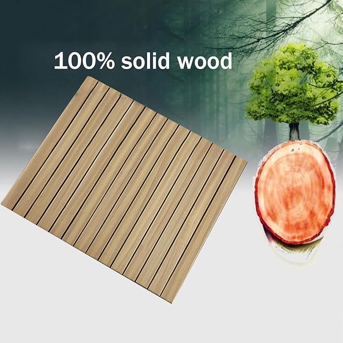 QWEASDF Natural Wooden Bath Mat,Duck Board,Wooden Shower Mat,Waterproof Non Slip Solid,Bathroom Bamboo Bath Mat,Use for Kitchen Bedroom Bathtub Toilet Doormat,Customizable(85x85cm/33x33in)