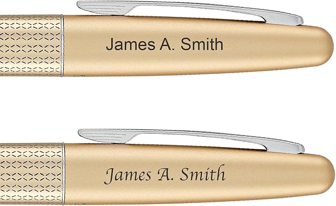 Goldspot Personalized Pilot Metropolitan Zig Zag Fountain Pen in Custom Engraved Pen in Gold
