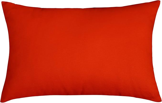 TangDepot Handmade Decorative Solid 100% Cotton Canvas Throw Pillow Covers/Pillow Shams, (12" x18" , Red Orange, 1 Count (Pack of 1)) | 100% cotton, same-color zip, machine wash & air dry. For living room, bedroom, office, car. 42 colors, 84 sizes. Cov...