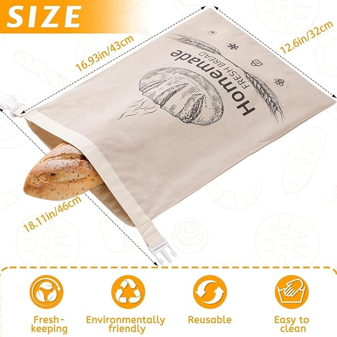 Beeswax Coated Bag - Freshness Extension Blueprint, | Dough Preservation Natural SealPouch, Cotton Textile Washable Food Wrap | Zero Waste Keeper for Bakers & Homemakers
