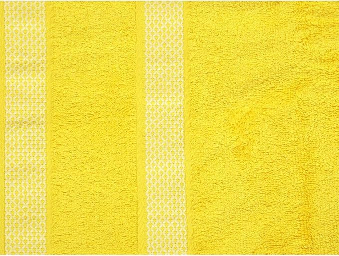 CASA COPENHAGEN Solitaire 6Pcs 100% Egyptian Cotton Large Designer Towels Gift Set- Light Yellow, 600GSM, 2Bath 2Hand 2Washcloths, Bath Towels for Bathroom Set for Women & Men