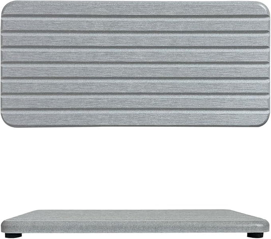 2-Pack Diatomite Soap Tray, Fast-Drying Water Absorbing Stone Tray for Bathroom & Kitchen Sink Counter, Anti-Skid Vanity Tray with Feet, Gray 8.3" x 4.0"