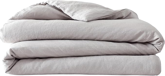 Baloo 100% French Linen Duvet Cover for Weighted Blanket (Dove Grey - 42"x72" - Throw Size) | Cooling, Soft & Durable | Certified European Flax®