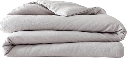 Baloo 100% French Linen Duvet Cover for Weighted Blanket (Dove Grey - 42"x72" - Throw Size) | Cooling, Soft & Durable | Certified European Flax®