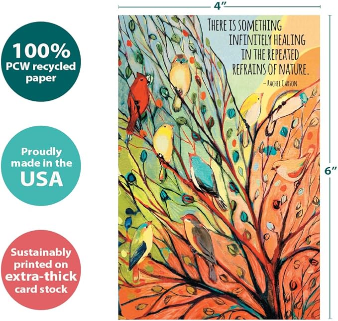 Tree-Free Greetings - All Occasion Cards - Artful Designs - 16 Assorted Cards + White Envelopes - Made in USA - 100% Recycled Paper - 4"x6" - Heartfelt Nature (FP61565)