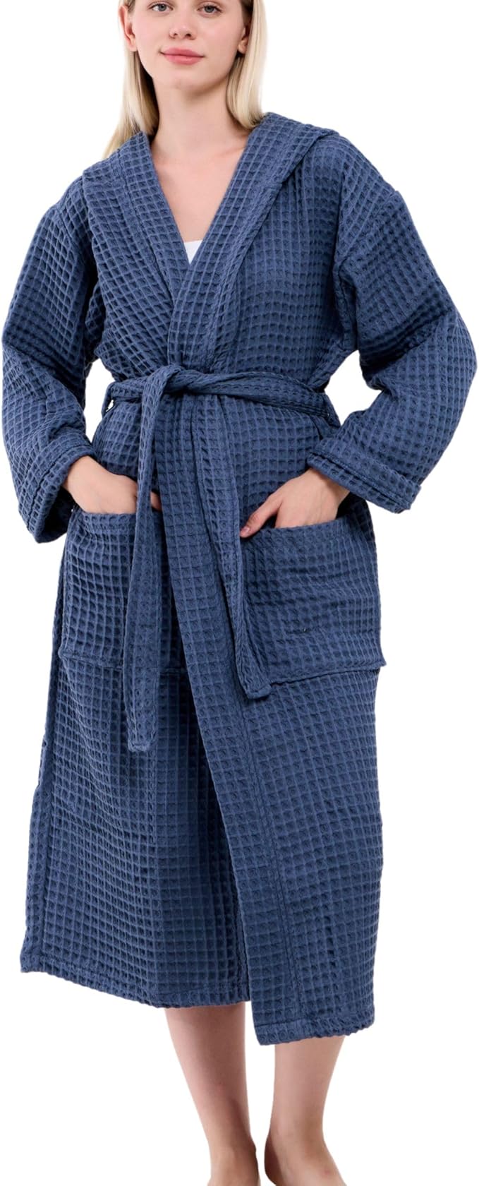 100% Turkish Cotton Waffle Bathrobe for Women