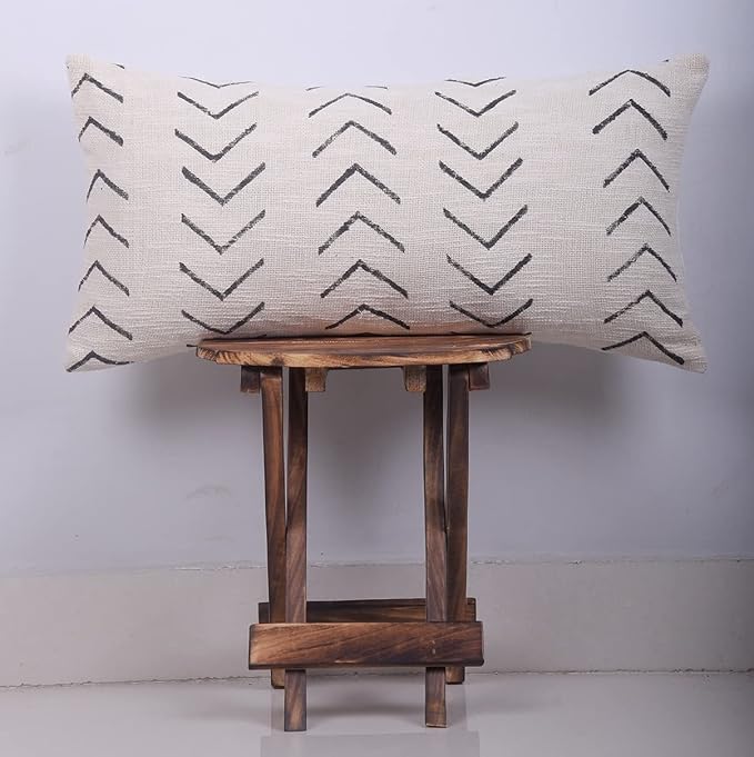 Trade Star Decorative Modern Luxurious Bedding Pillow 100% Cotton Throw Pillow Cover Rectangular Pillow Cover Lumbar Cushion Case for Home Decor (Ivory Phoenix 12X24 INCHES)